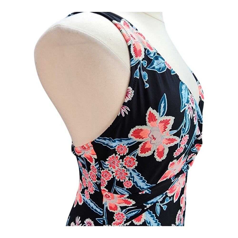 NWT Old Navy Swimsuit Womens XXL Black Neon Peach Floral One Piece Vacation Swim - Picture 8 of 14